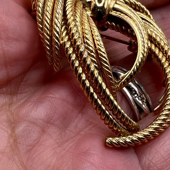 1965 Vintage GROSSE Germany DIOR Braided Spray Brooch Costume Jewelry - Picture 5 of 8